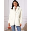 INSPIRE CHIC Women's Faux Fur Winter Open Front Notch Lapel Long Sleeve Fluffy One Button Coat - 4 of 4