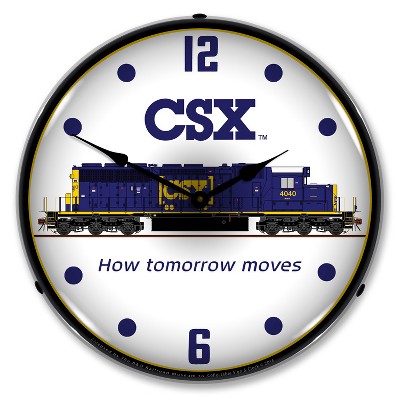 Collectable Sign & Clock | CSX Railroad LED Wall Clock Retro/Vintage, Lighted