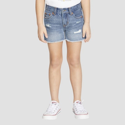 Girls' Heart Printed Jean Shorts - Cat & Jack™ Medium Wash : Target