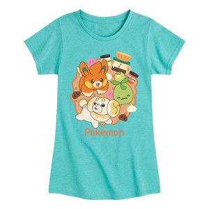 Girls' - Pokémon - Cafe Group Fitted Short Sleeve Graphic T-Shirt - 1 of 4