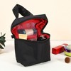 Unique Bargains Women's Handhold Portable Large Capacity Makeup Bag Black Red 1 Pc - 4 of 4