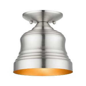 Livex Lighting Endicott 1 - Light Semi-Flush Mount in  Brushed Nickel - 1 of 4