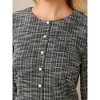 INSPIRE CHIC Women's A-Line Tweed Long Sleeve Trendy Fall Vintage Work Flare Dress - 4 of 4