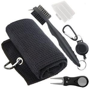 Aoibox 3-in-1 Golf Accessories Kit with Microfiber Towel, Club Brush & Divot Repair Tool - Essential Golfing Gear for Players - 1 of 4