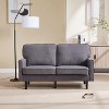 NicBex 56.3 Inch Loveseat,Modern PU Leather/Boucle Loveseat Sofa with Black Wood Legs,2-Seater Small Couch for Living Room,Bedroom - 3 of 4
