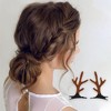 Unique Bargains Christmas Hair Clips Antlers for Christmas 2.95"x1.77" Brown 1 Pair - 2 of 4