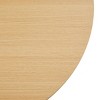 35.4" Light Oak Modern Round Coffee Table with Slatted Pedestal Base, Accent Table for Living Room -3irtyhousy - 3 of 4