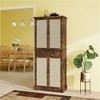 SKRAN 4 Door Storage Cabinet with 1 Drawer and with 4 Adjustable Inner Shelves, Natural Rattan Furniture for Living Room, Bedroom, Nursery - 2 of 4