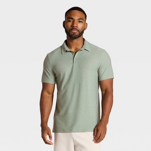 Men's Striped Pique Polo Shirt - All In Motion™ - 1 of 3