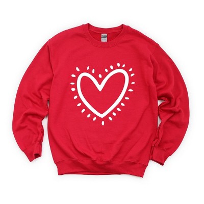 Simply Sage Market Women's Graphic Sweatshirt Heart Drawing