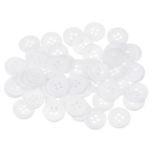 Unique Bargains Resin Craft Snap Round Flat 4-Hole Sewing Buttons 50 Pcs - 1 of 4