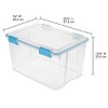 Racxily 2-Pack 54 Quart Clear Storage Bin, Gasket Box Storage Container, Weather-Resistant, with Blue Lid - 3 of 4