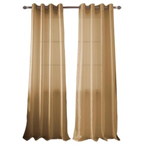 RT Designer Collection Nancy Grommet Luxurious Modern Design Curtain Panel 54" x 95" Gold - 1 of 4