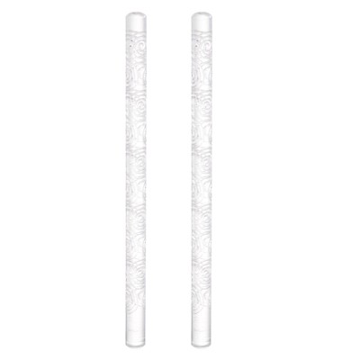 Unique Bargains Acrylic Embossed Non-Stick Round Head Baking Rolling Pins 2 Pcs