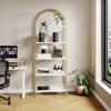 Tall Bookshelf Arched Bookcase Modern Display Racks, Standing Bookshelves Metal Storage Rack Shelf for Bedroom Living Room Home Office - 2 of 4