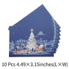 Unique Bargains Christmas Greeting Card Blue Green 4.5x3.1 Inch 10 Pcs - 3 of 4