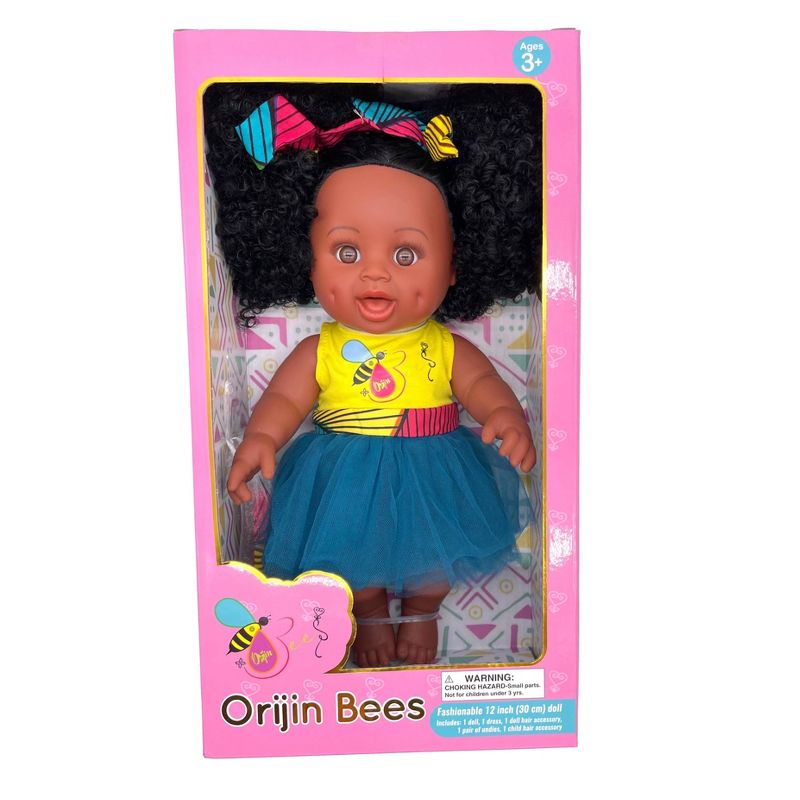 Orijin Bees Sugar Puff 12&#34; Baby Bee Doll - Black Hair with Brown Eyes, 5 of 6