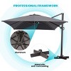 Pellebant Luxury 10'x 13'  Patio Cantilever Offset Umbrella UV30+ Outdoor Shade Canopywith 360-degree Rotation  5 Heights Adjustable - 4 of 4