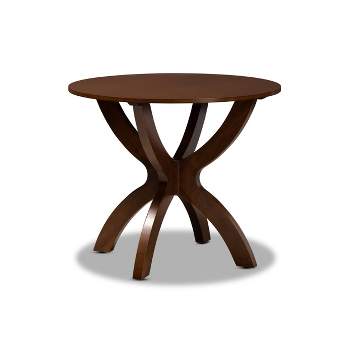 35" Tilde Wide Round Wood Dining Table - Baxton Studio