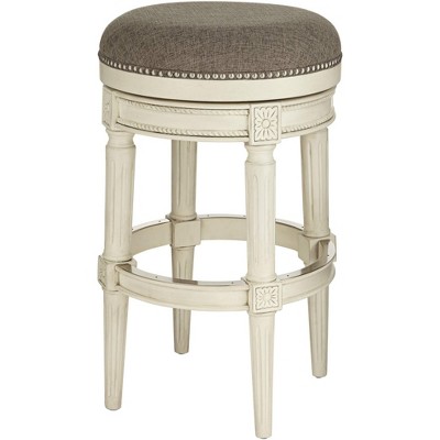 55 Downing Street Oliver Cobblestone Gray Swivel Bar Stool