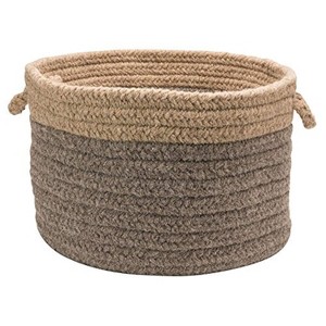 Colonial Mills Chunky NAT Wool Dipped Basket, 18 by 12-Inch, Dark Gray/Beige - 1 of 1