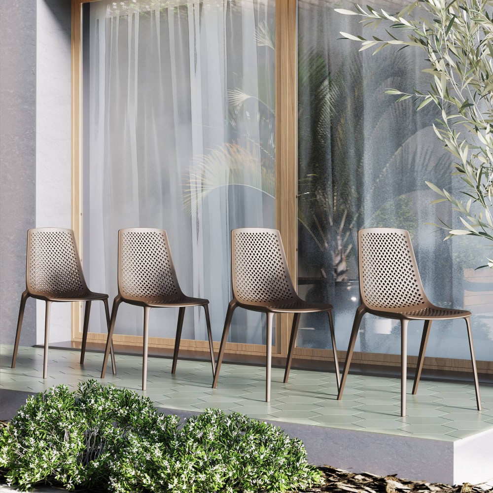 Palmer 4pk Patio Chair Set - Brown - Amazonia