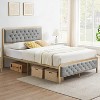 Golden Full Size Bed Frame, with Button Tufted Headboard, Upholstered Bed Frame, Heavy Duty Metal, No Box Spring Needed - 4 of 4