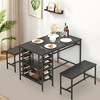 Dining Table Set for 4, Kitchen Table Set for 4 with 2 Benches, 3 Piece Dining Room Table Set for Small Space Apartment - 2 of 4