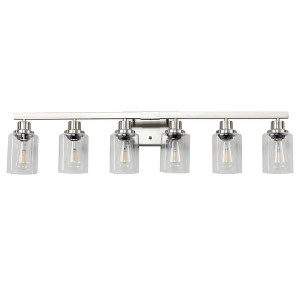 DAKAFUL Modern Bathroom Vanity Light, 4/5/6/8/10-Light Vanity Fixtures with Clear Glass Shade, Reversible Wall Sconces Over Mirror,for Bedroom - 1 of 4