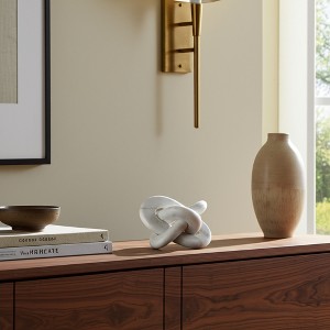 Decorative Object Marble Knot Sculpture for Home Decor - Stylish Figurine and Statues Inspired Living Room Decorations - 1 of 4