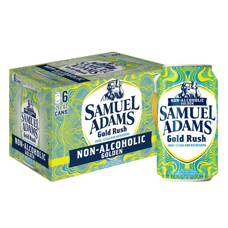 Samuel Adams Gold Rush Non-Alcoholic Golden Beer - 6pk/12 fl oz Cans, 1 of 11