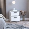 Vynxaria Trivor 2 Drawers Nightstand , End Table, Side Table Metal Handles -White - 2 of 4