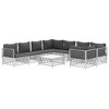vidaXL Patio Furniture Set 9 Piece Garden Sectional Sofa with Cushions Steel - White - 3 of 4