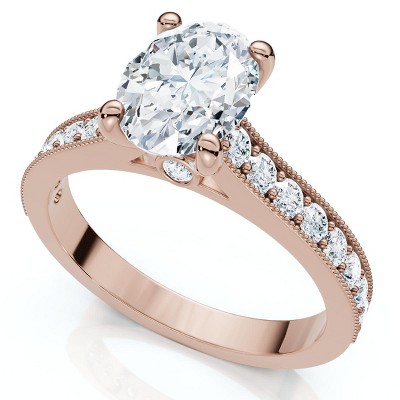 Pompeii3 1 1/3Ct Oval Diamond Engagement Ring 14k Gold or Platinum Lab Created