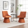 SEYNAR Modern Velvet 360 Degree Swivel Armless Dining chair Set of 2 - 3 of 4