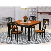 HomeStock 5-Piece Square Black and Cherry Finish Solid Wood Top Dining Table with 4 Chairs - 2 of 4