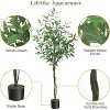 Artificial Tree Tall, Tropical Palm Tree UV Resistant Fake Plant in Pot,  with Realistic Silk Leaves, for Living Room Outside Patio Office - 4 of 4