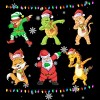 Junior's Design By Humans Christmas Dabbing Cartoon Animals By shirtpublic T-Shirt - 2 of 3