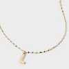 14K Gold Dipped Enamel "L" Initial Pendant Necklace - A New Day™ Gold/White - 4 of 4