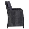 vidaXL Rattan Chair Set of 2 Black and Dark Grey - 4 of 4