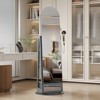 Fredees 360° Swivel Arched Jewelry Cabinet, 64"H Standing Armoire with 6 LED Lights, Lockable Organizer & Full-Length Mirror with Storage - 3 of 4