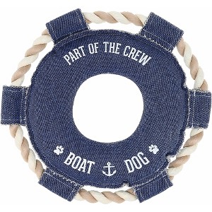 Pavilion Gift Company - Boat Dog - 10.75" x 10.75" Canvas Dog Toy on Rope - Pet Toy - 1 of 4