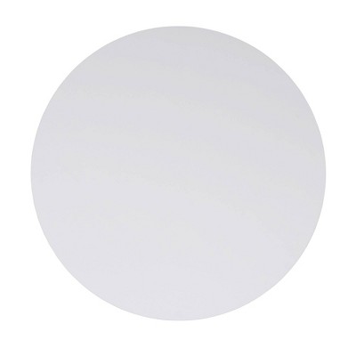 Modern Minimalist Round White Metal Coffee Table with Laminate Finish