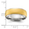 Chisel Stainless Steel Polished with Brushed Yellow IP-plated Center 8mm Band Ring - 4 of 4