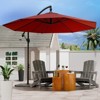 Infurnic Patio Umbrellas Outdoor Offest Hanging Umbrella, Adjustable Crank Handle, Sun Shade for Market, Large Balcony, Red, 114.17"*114.17"*81.49" - 2 of 4