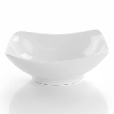18-Piece White Porcelain Square Dinnerware Set