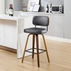 Bekrvio 26"/29” Swivel Bar Stools Set of 4, Upholstered Faux Leather Barstools with Back, Bar Chairs Island Stools for Kitchen Counter - 2 of 4