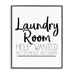 Stupell Industries Help Wanted Laundry Room Sign Bold Black White, 14" x 11" - 1 of 4