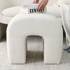 Lily Boucle Waterfall Ottoman,Contemporary Upholstered Ottoman with Wooden Legs Sofa Ottoman Footstool Extra Seat-Maison Boucle - 4 of 4
