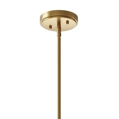 Elegant Art Deco Mini Pendant Light in Brushed Natural Brass with Clear Fluted Glass